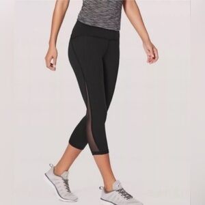 lululemon cropped side mesh legging sz 4 yoga